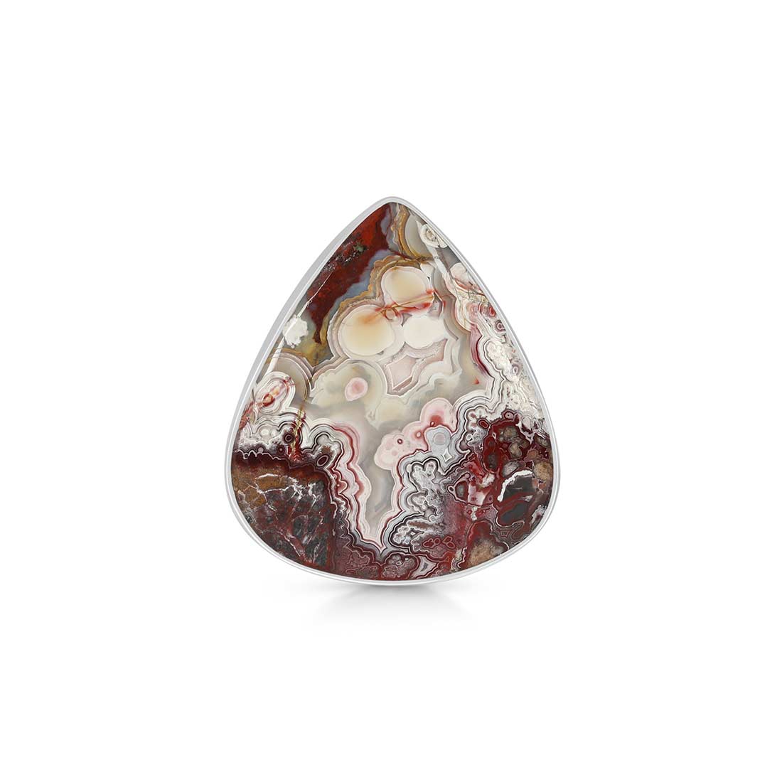 Crazy Lace Agate Adjustable Ring-(CLA-R-41.)